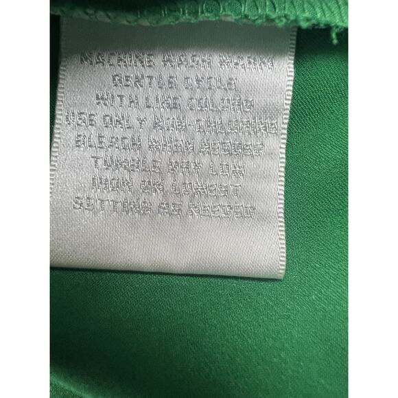 Vintage Worthington silk feel blouse y2k kelly‎ green Medium Lantern sleeve - Picture 6 of 8